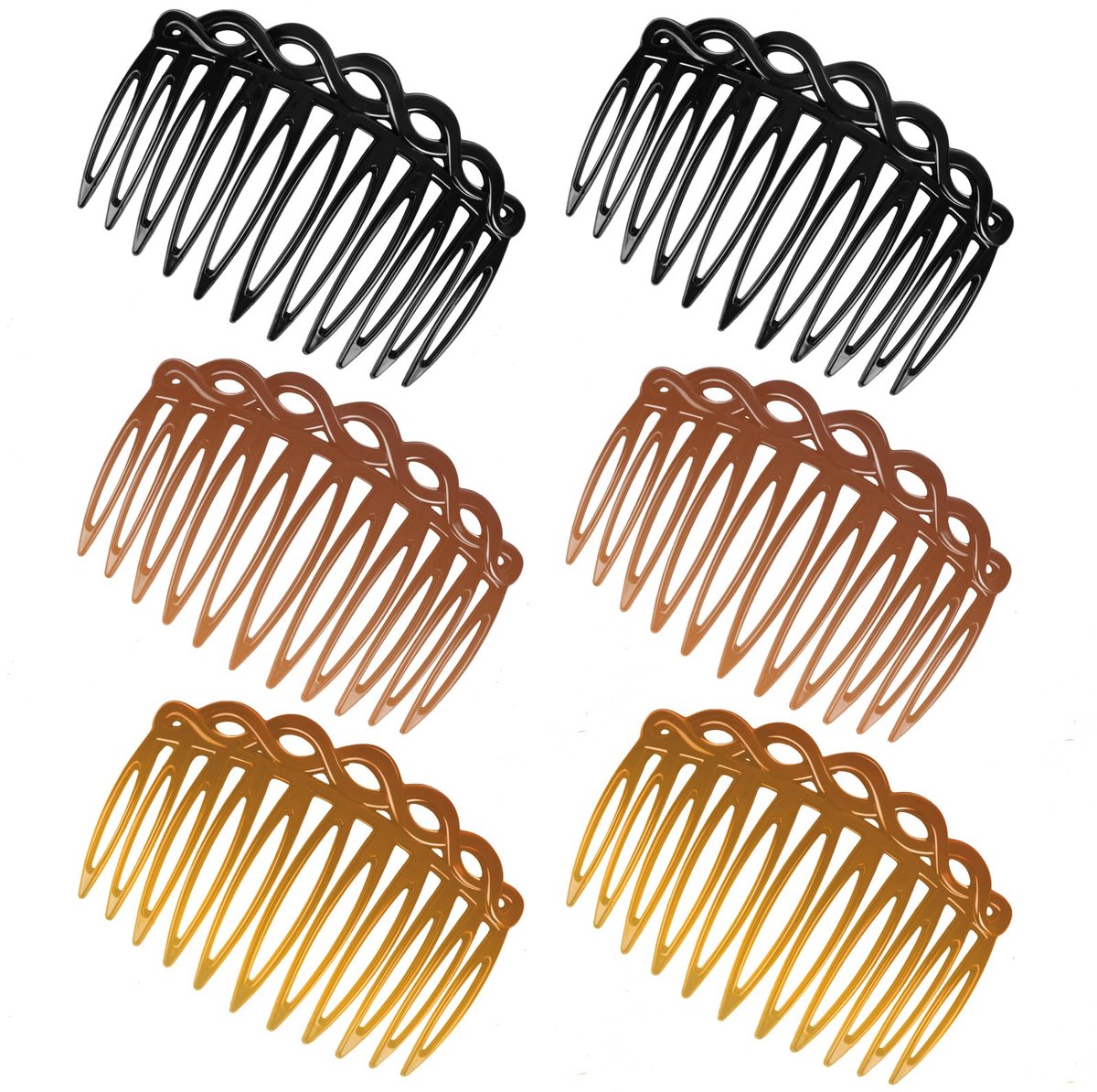 Dailygoods - 6 Stuks Franse Haarzijkammen - Decoratieve Kam voor Diverse Kapsels