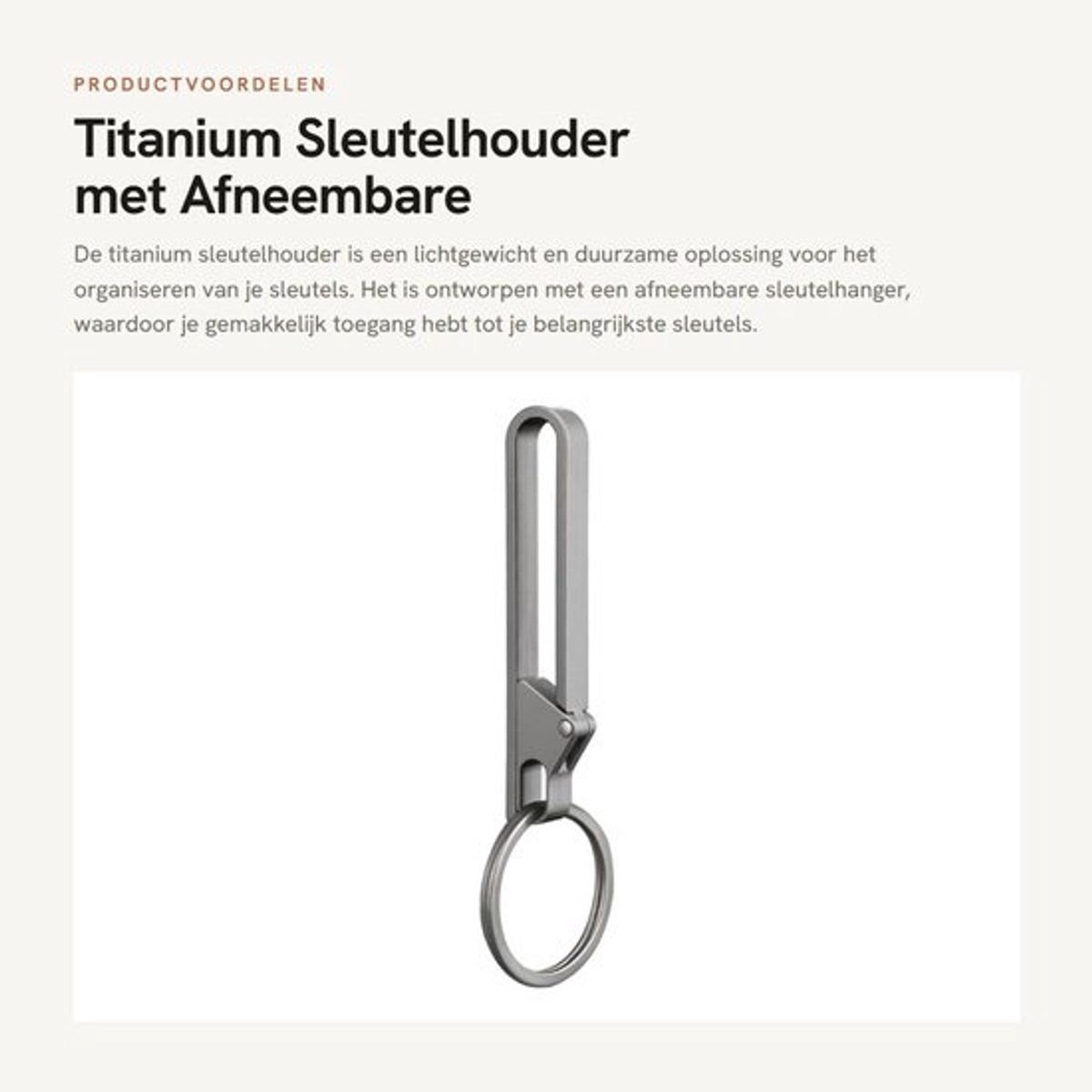 Sleutelhanger Ultralicht - Sleutelring - Riem Sleutelhanger - Titanium - Corrosiebestendig - Vergrendelingsgesp