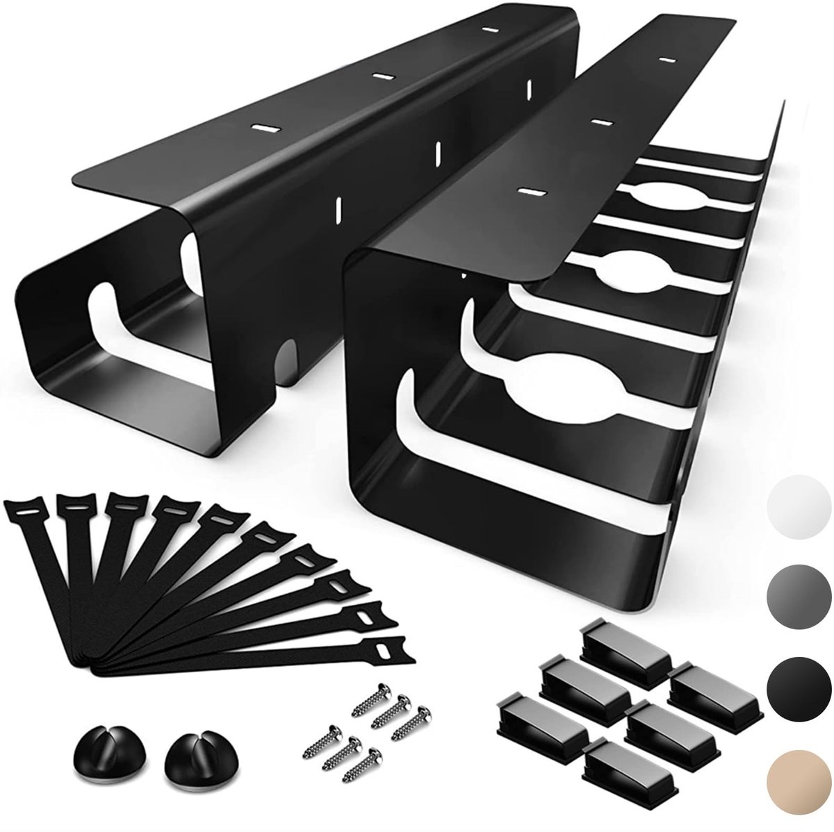 Dailygoods - 2pcs Kabelgoot Onder Bureau - Kabelbeheer en Organisatie voor Opgeruimde Werkplek