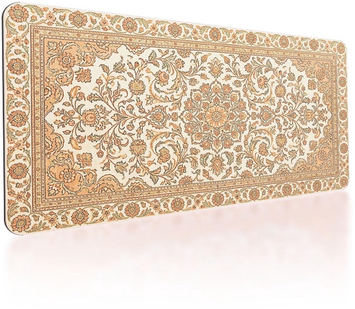 Dailygoods - Vintage XL Muismat met Gele Bloemen - Antislip Basis 800 x 400 mm