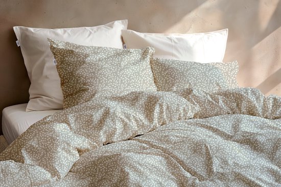 Zohome Dekbedovertrek Eliana - Natural - Bladeren - Dekbedovertrek 140x200/220 cm - 100% Microvezel - Eenpersoons van Merkloos — afbeelding 3