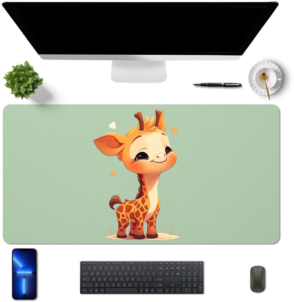 Dailygoods - Waterdichte PU Leren Bureau Mat - Grote Muismat 60 x 30 cm
