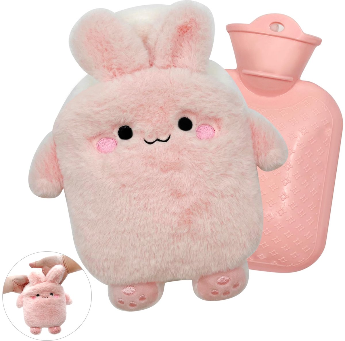 Dailygoods - Mini Warmwaterkruik met Pluche Hoes - Veilig en Duurzaam voor Wintergebruik