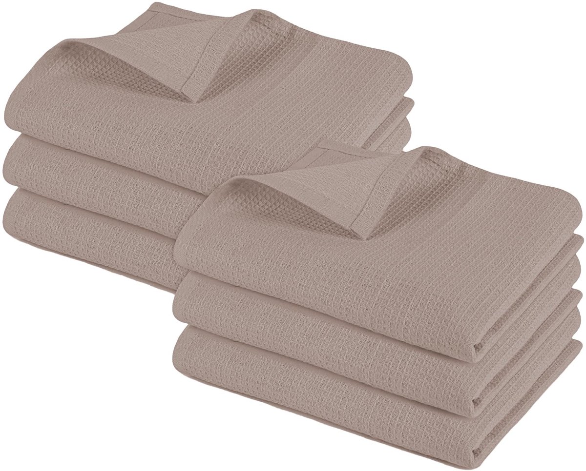 Dailygoods - Hotelkwaliteit Keuken Theedoeken & Wafelstof – Super Absorberend en Sneldrogend (Set van 6)