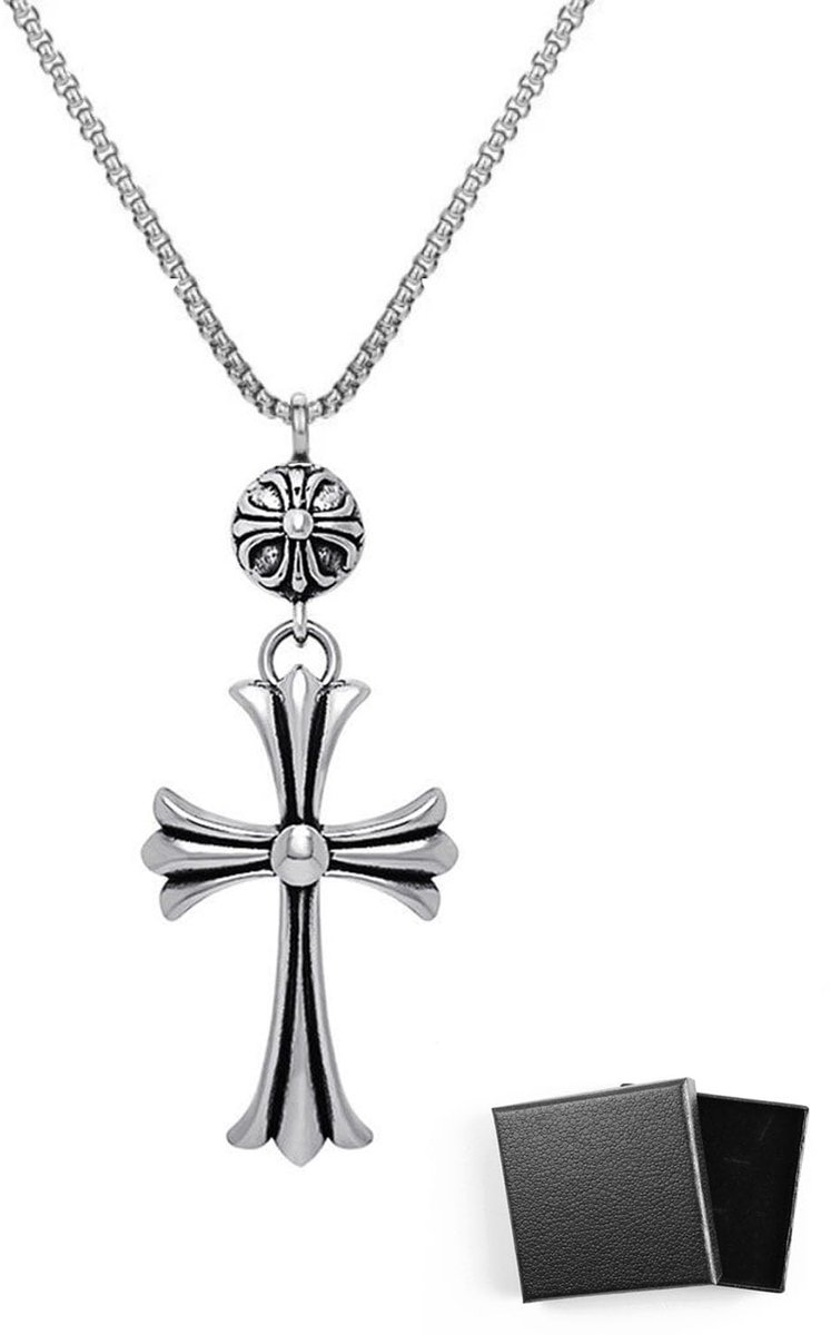 Dailygoods - Roestvrijstalen Kruisketting 60 cm - Klassiek en Elegant Design voor Mannen en Vrouwen
