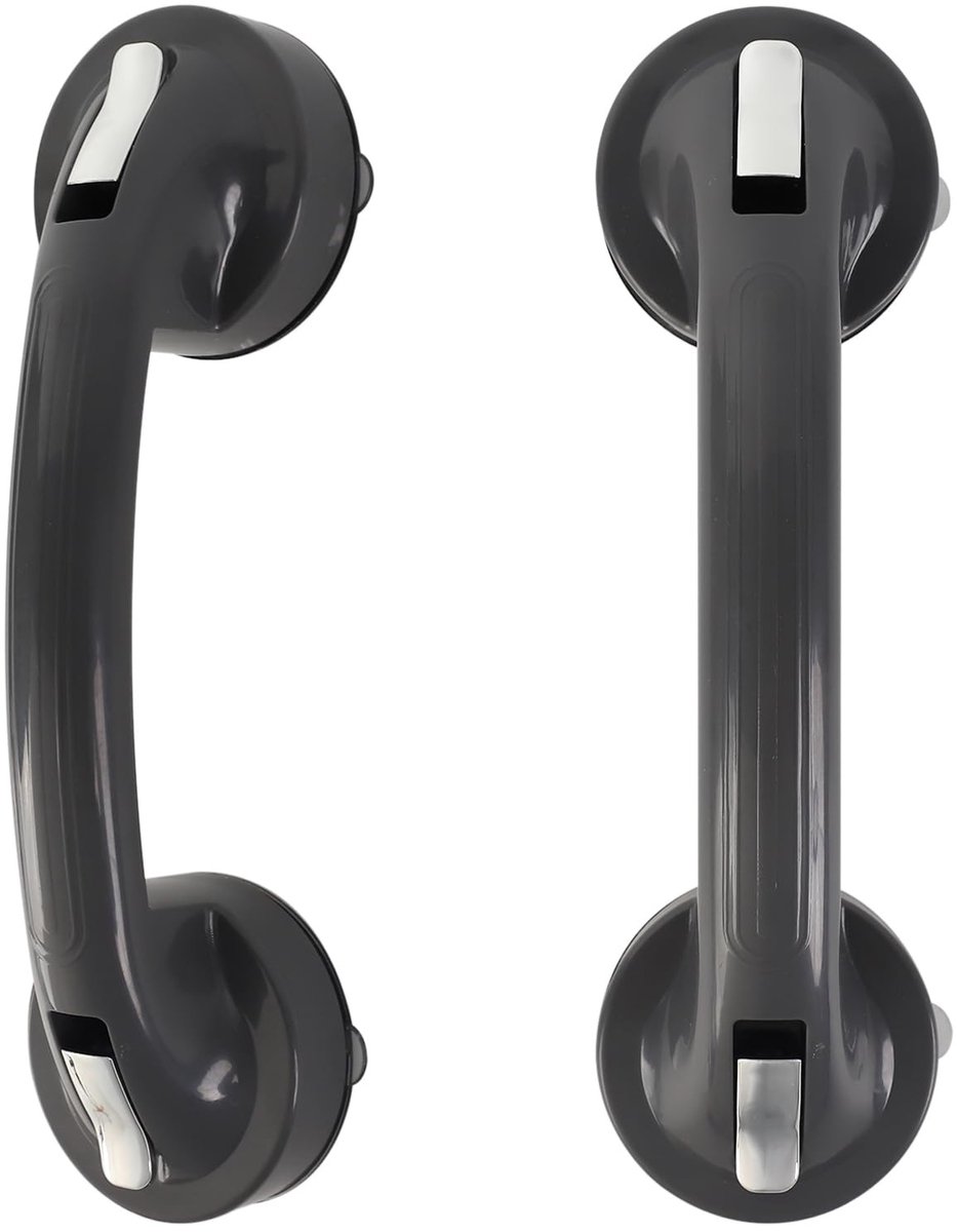 Dailygoods- Douchegreep 2 Stuks - Afneembare Zuignap - Herbruikbaar - Geen Boren - Geschikt voor Ramen/Glazen Deuren - Maximale Draagkracht 60 kg
