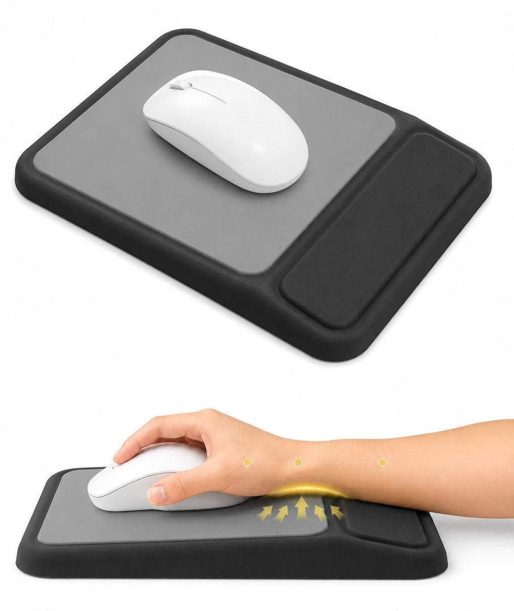 Dailygoods - Ergonomische Muismat met Hellende Polssteun - Comfort voor Kantoor en Gaming