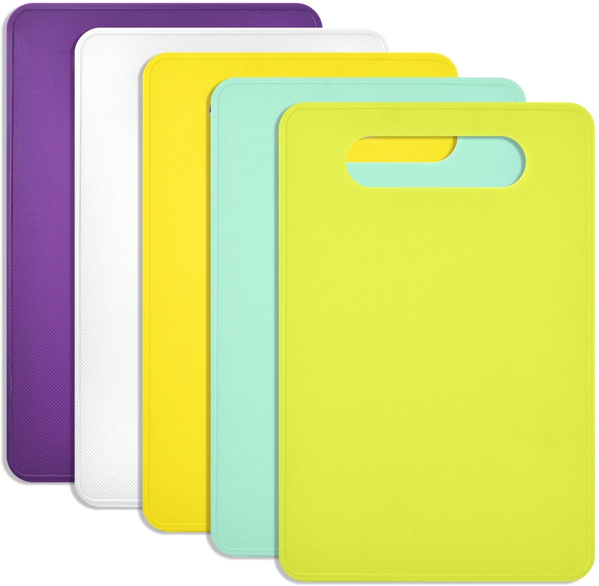 Dailygoods - Set van 5 Plastic Snijplanken - 29 x 19 cm - Antislip en BPA-vrij