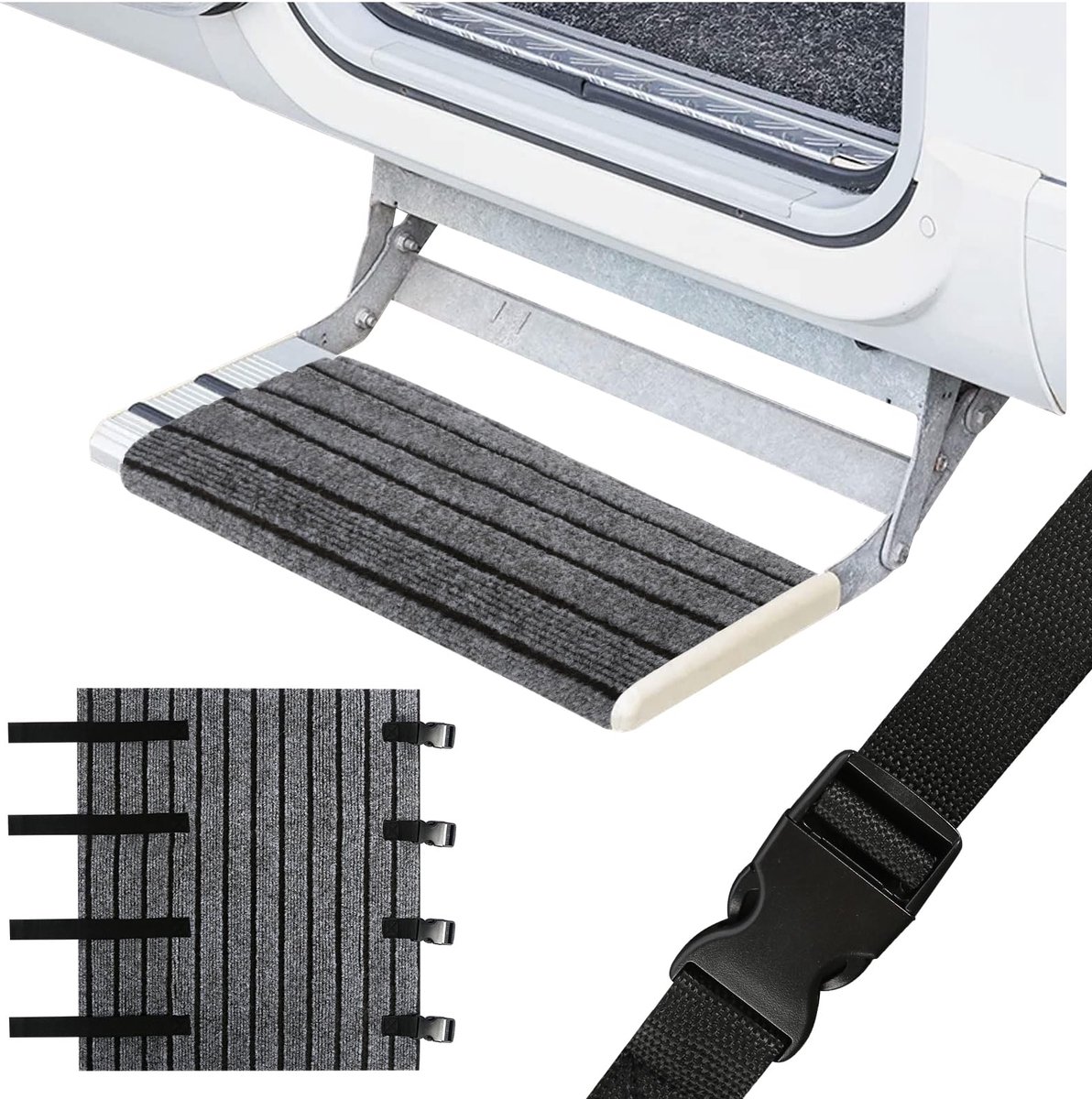 Dailygoods - Camper Trapmat 46 x 46 cm - Verstelbare Voetmat voor Treden