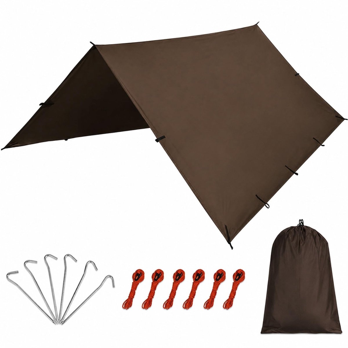 Dailygoods - Waterdicht Tarp 450 x 300 cm, Ultralicht Campingzeil voor Bescherming