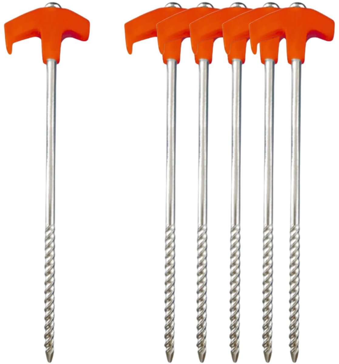 Dailygoods - Set van 6 Stalen Tentpinnen met Draadbevestiging - Robuust en Duurzaam voor Camping