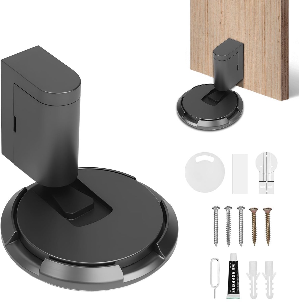 Dailygoods - Magnetische Deurstopper met Vloerlijm - Zelfklevende Deurbuffer voor Binnen