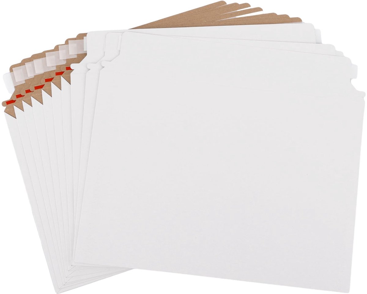 Dailygoods - 50 Stuks A4 Kartonnen Enveloppen - Wit, Zelfklevend, 450 g