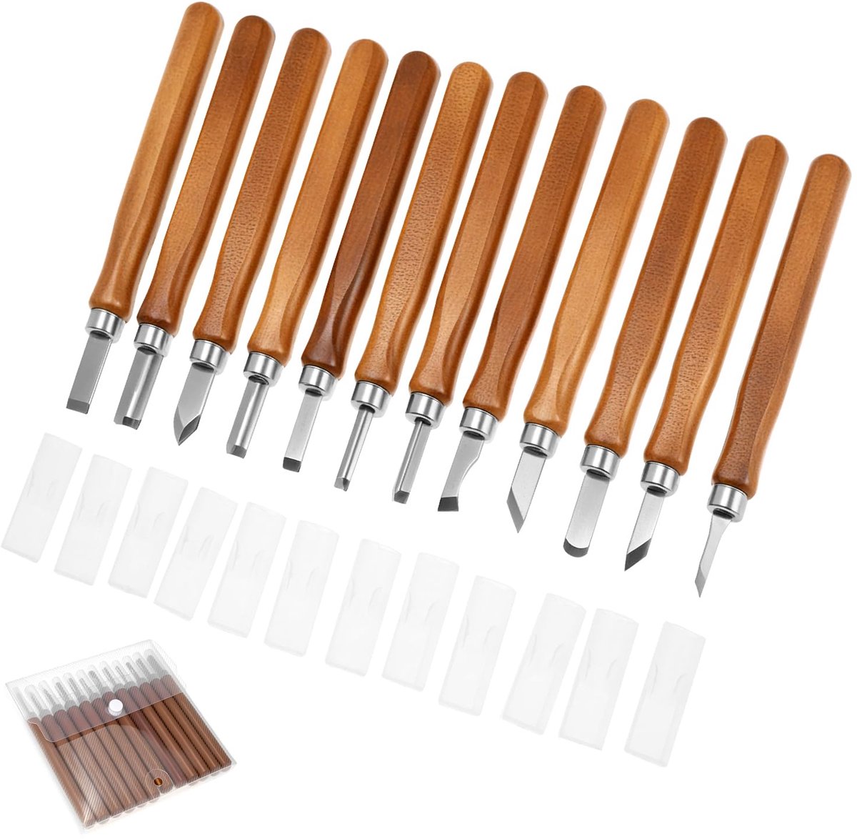 Dailygoods - 12-delige Houtbewerkingsset met Tas en Mesbescherming