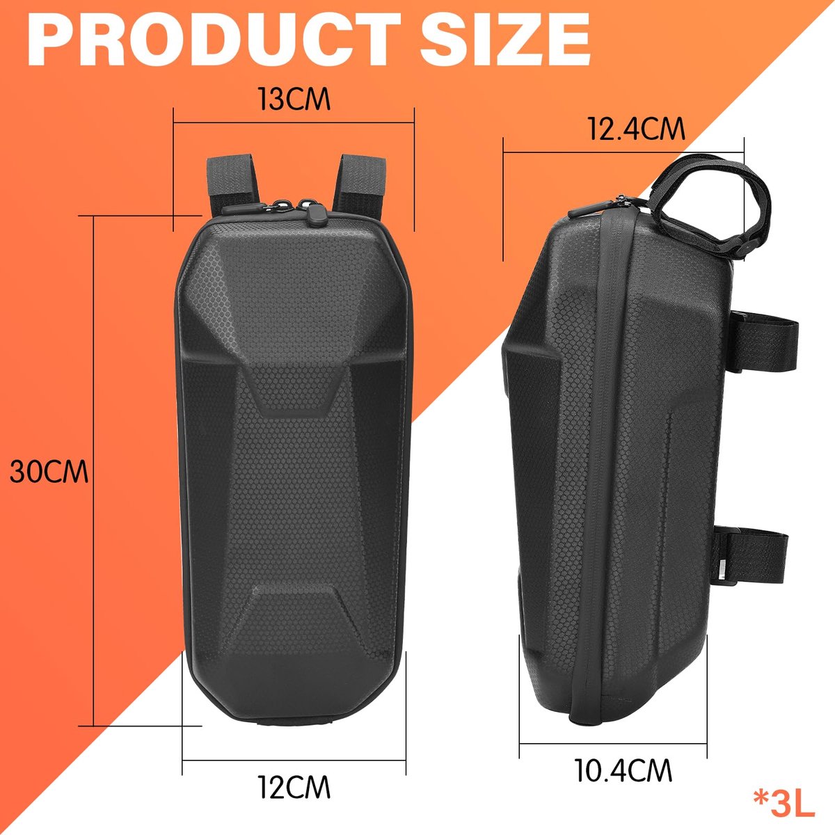 Dailygoods- Opbergtas Grote Capaciteit - Waterdichte Scootertas - Geschikt voor Elektrische Step - Aanpasbare Veters - Sleutelhaak - Materiaal: CPU + EVA