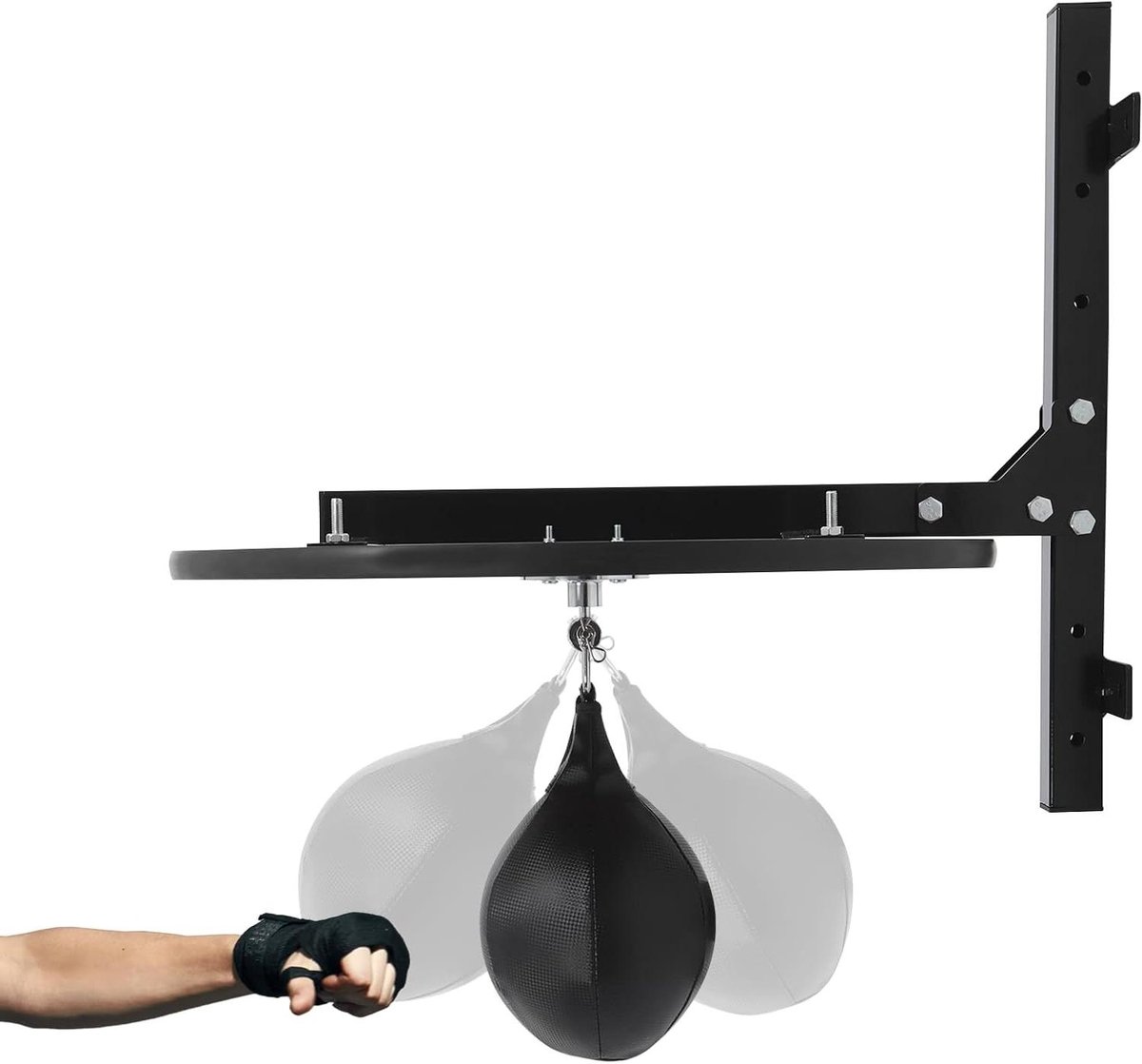 Speedbag Platform - Boxapparaat - Reactietraining - Verstelbare Hoogte - 60x60cm - Zwart