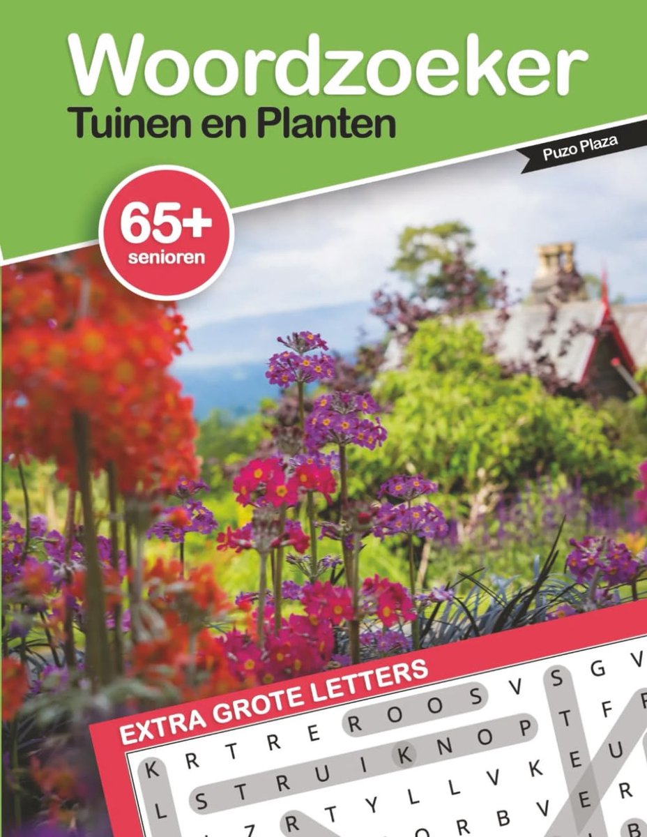 SnelShoppen - Woordzoeker Tuinen en Planten voor Senioren en Volwassenen - Extra Grote Letters Puzzels voor Ontspanning en Uitdaging