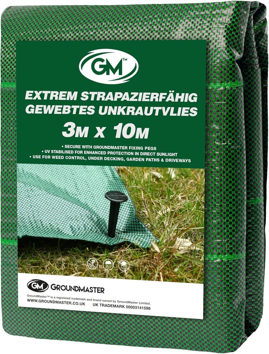 SnelShoppen - Onkruiddoek Extra Sterk 125 g/m² - 3 m x 10 m - Duurzaam Polyethyleen - Ideaal voor Tuin, Plantbedden en Terras