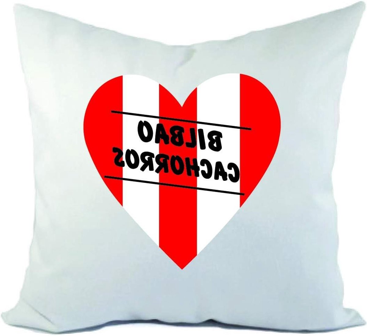 Kussen Hart Strepen - Decoratiekussen Sierkussen - Woonkamer Aankleden - Sublimatiedruk - 40x40 cm - Wit