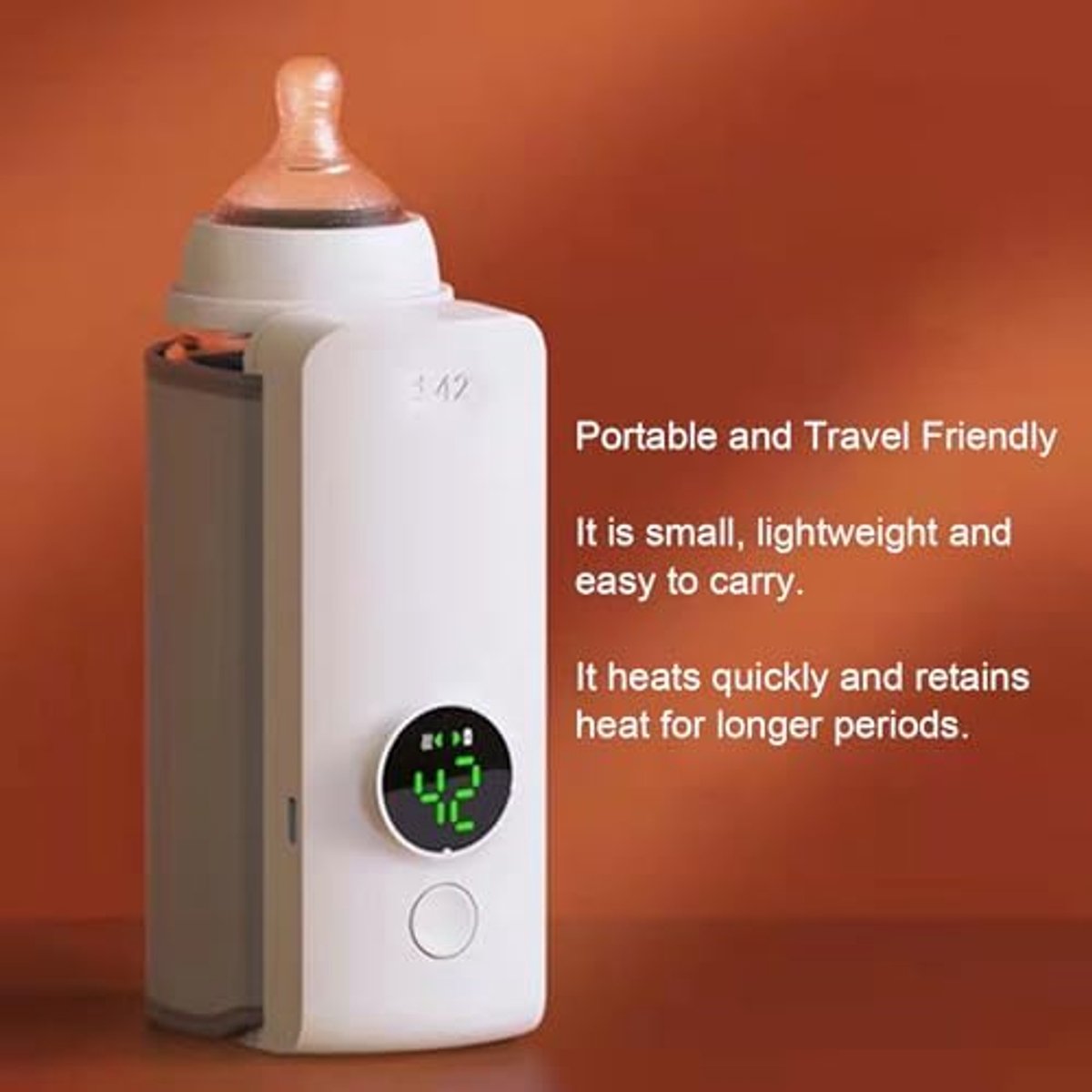 SnelShoppen - Draagbare Flessenwarmer voor Onderweg, Snelle Verwarming Babymelk, Batterij Aangedreven, Ideaal voor Reizen, Camping, en Kinderen