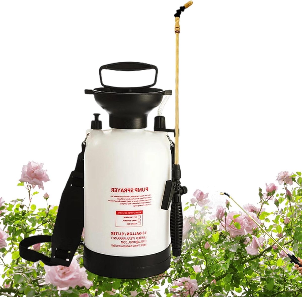 Drukspuit Pompspuit - Plantenspuit Tuinspuit - Planten Besproeien - Dubbele Spuitlansen - 8L Capaciteit - Azijn