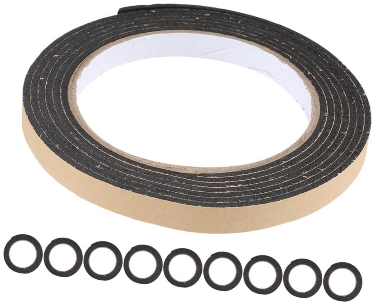 Afdichtingsstrips Keuken - Kitstrips Plakband - Keuken Schoonhouden - Zelfklevend Polyethyleen - 10 Rollen - Zwart