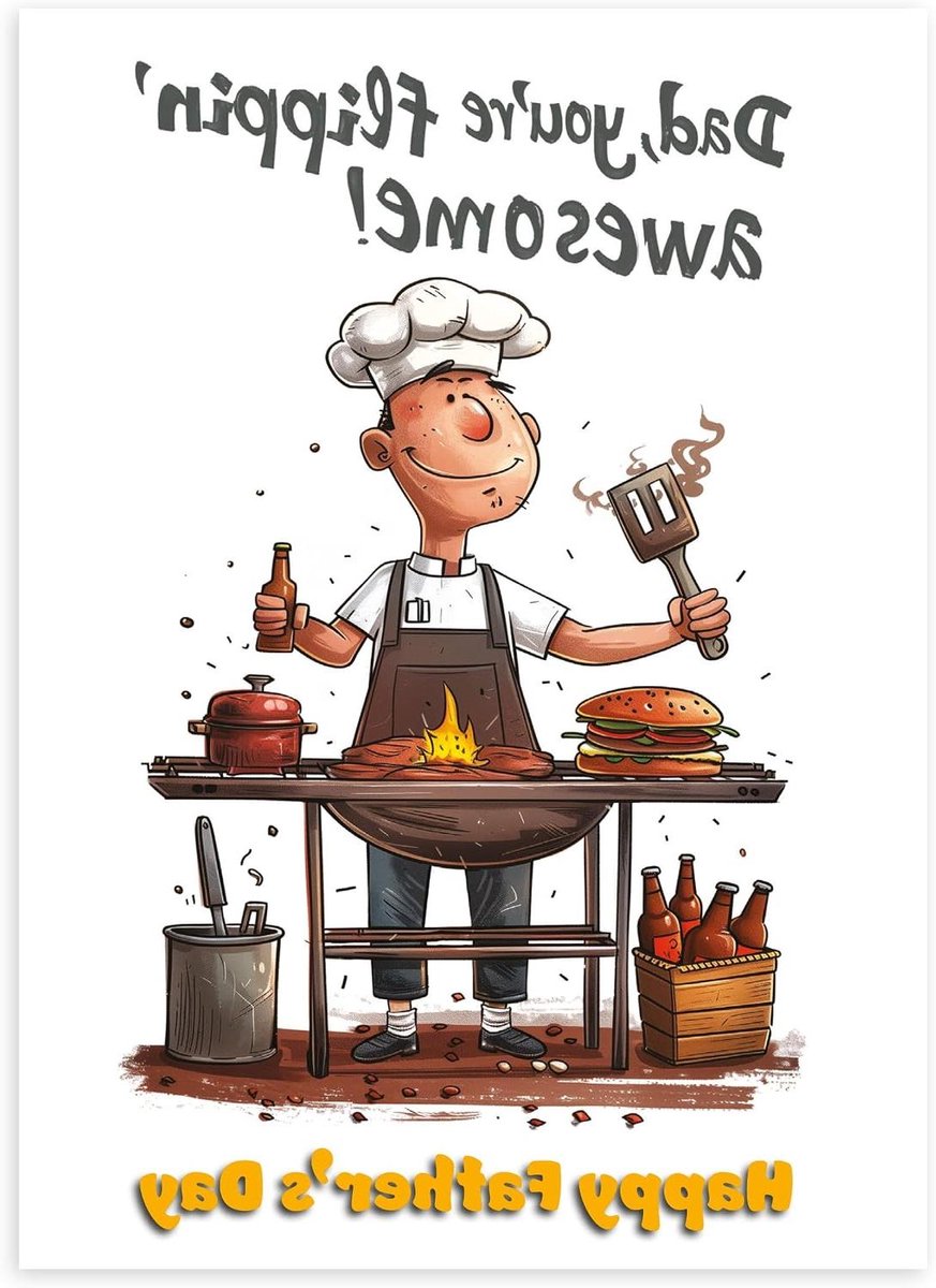 Vaderdag Kaart - Kaart voor Papa - Vaderdag Vieren - BBQ Design - 122 x 172 mm - Niet gespecificeerd
