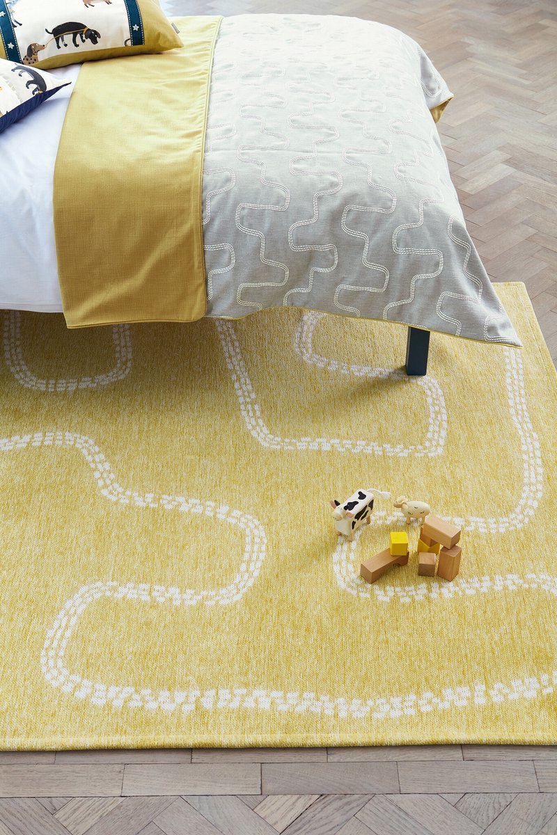 Binnen vloerkleed -140 x 200 cm - Belavita Pitter Patter 8804 Sandpit laagpolig tapijt - Made In Belgium