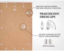 SnelShoppen - Fotolijst 40x60 cm - Natuurlijke Eiken Houten Lijst - Dunne Fotolijst met Passe-Partout voor 30x40 cm Foto's - Wandmontage - Grote Fotol