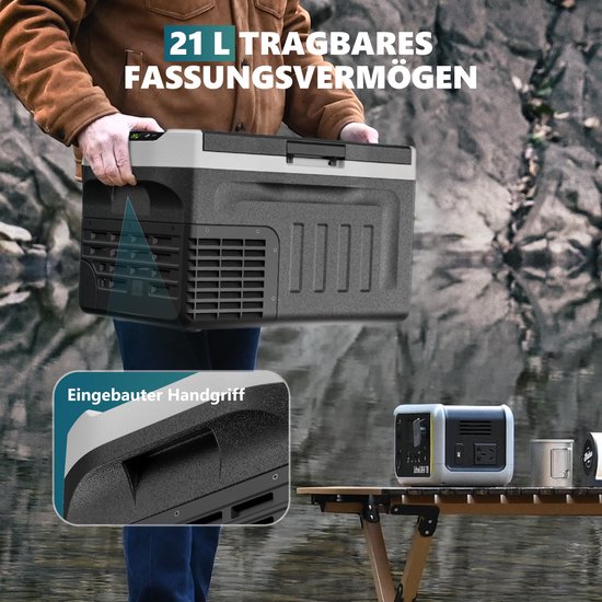 Draagbare Compressor Koelbox 21L Vriezer Auto 12V/24V DC & 220V AC met App-bediening van Merkloos — afbeelding 2