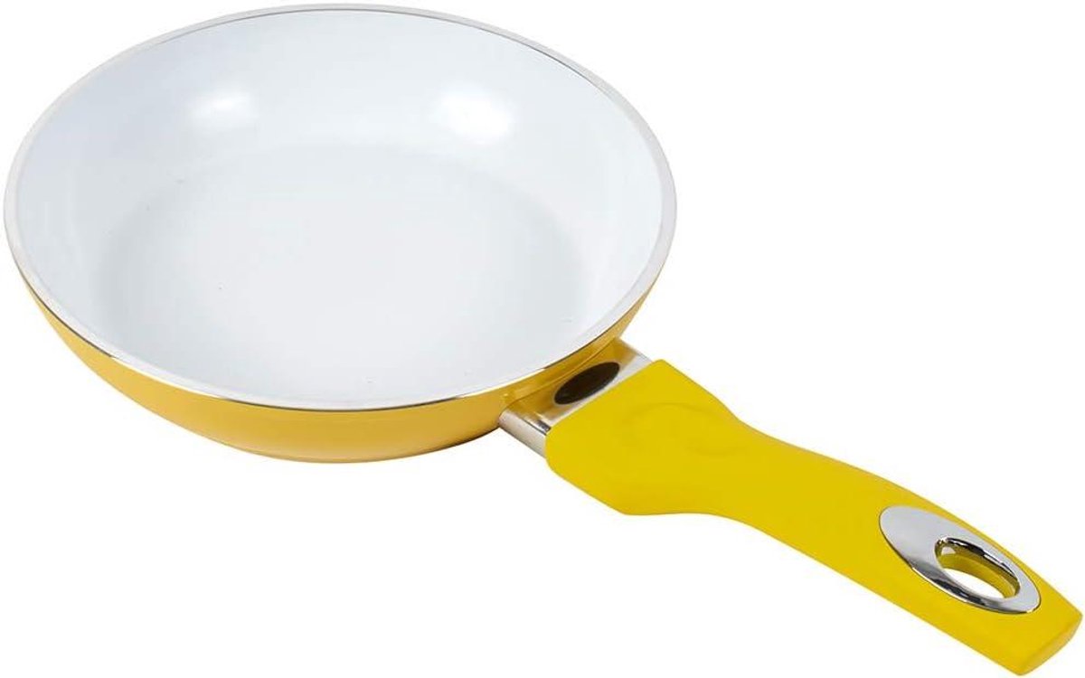 Keramische Koekenpan - Koekenpan Keramisch - Koken aanrecht - Soft Touch Handvat - Ø 20 cm - Geel