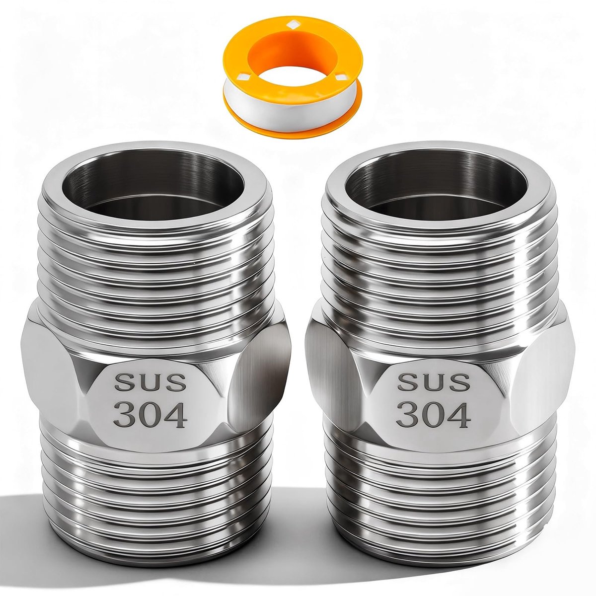 Dailygoods- Dubbele Nippel 1 Inch - 2 Stuks - Roestvrij Stalen Fitting - G1" Buitendraad - DN25 Verlengadapter - Corrosiebestendig - Schroefdraadfitting