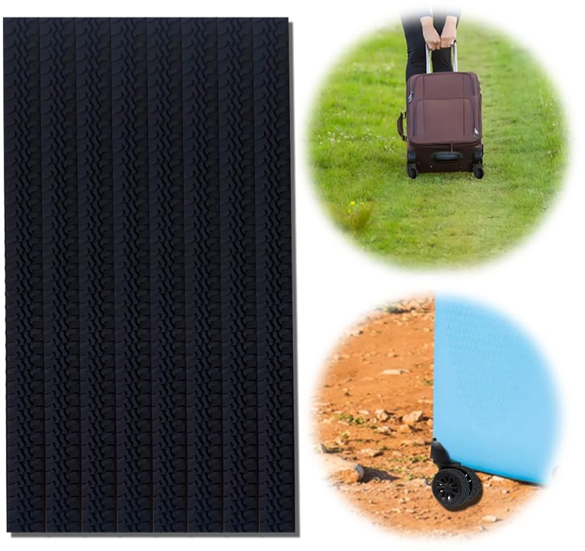 Dailygoods - Set van 8 Silicone Wielen - Beschermers voor Koffers
