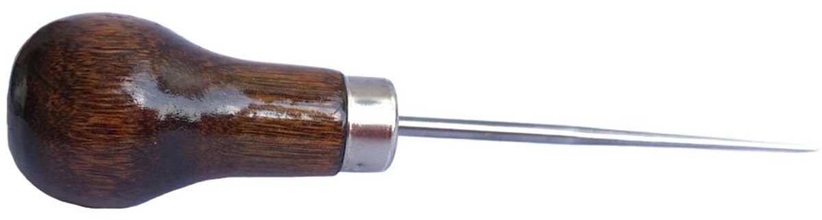 Dailygoods- Krabpriem Hoogwaardig Staal - Houten Handvat - Gereedschap voor Ponsen - Handwerk/Hobby - Flexibel en Handig - Onmisbaar voor Ambachten - Ponsgereedschap