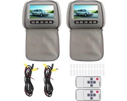 Dubbele Auto DVD-spelers - Hoofdsteun Videospelers - Reis Vermaak - 7 Inch HD LCD - Instelbare Afstand - Grijs
