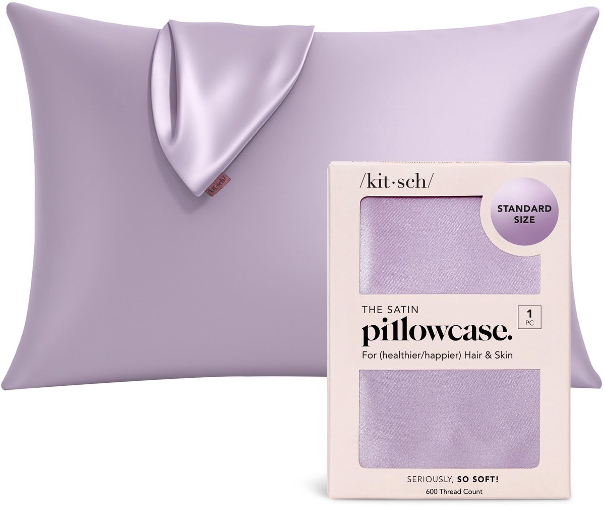 SnelShoppen - 100% Satijnen Kussensloop met Rits - Zachter dan Zijde - Verkoelende Kussensloop voor Haar en Huid - Standaard/Queensize (1 stuk) - Lave