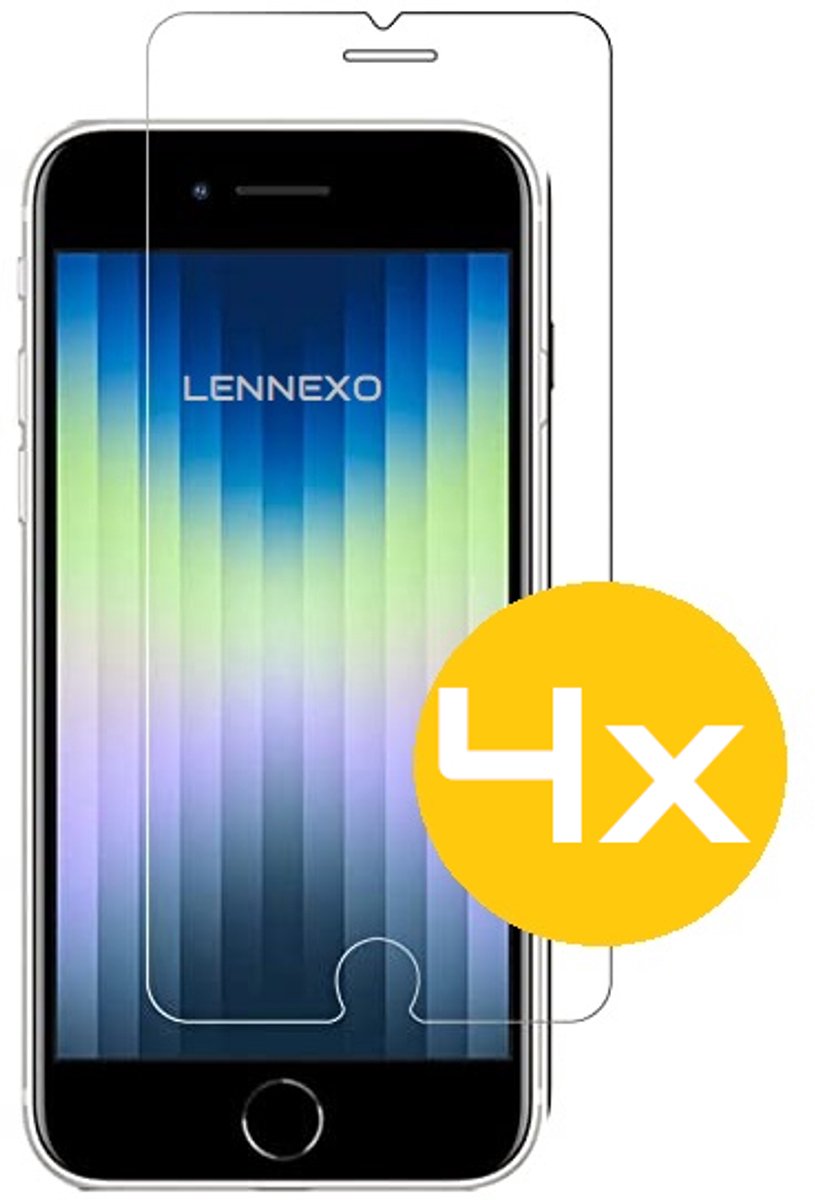 Screenprotector Geschikt Voor iPhone SE / 8 / 7 - Glasplaat - Tempered Glass - 4 Stuks