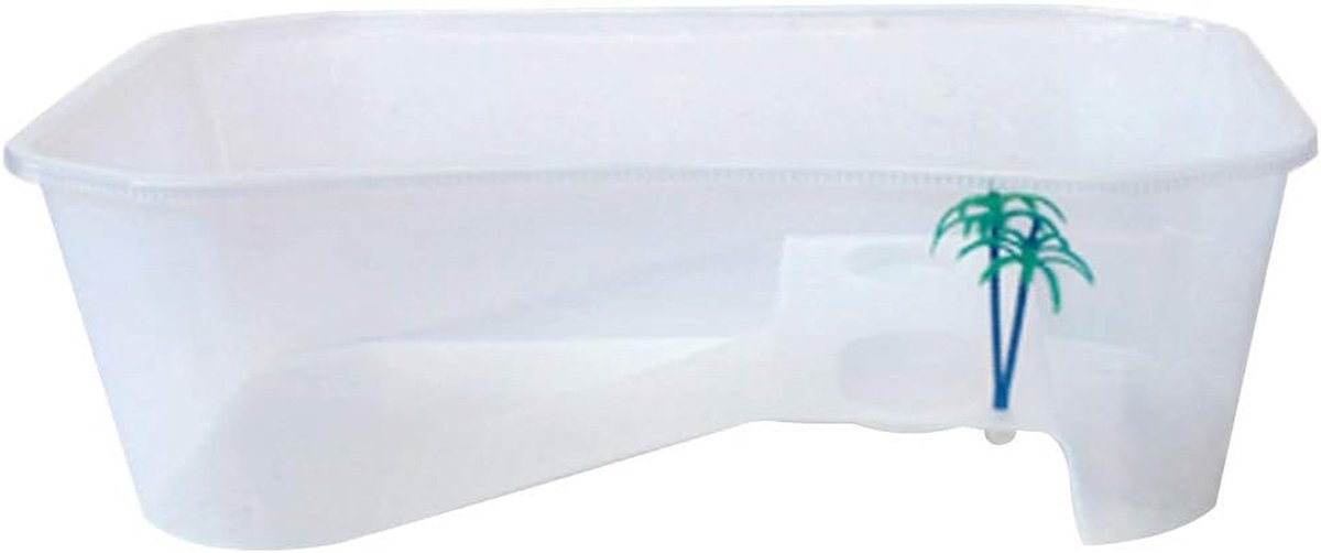 Aquarium met Zonneplatform - Schildpaddenverblijf - Huisdier Verzorging - 5-Zone Ontwerp - 25 x 17 x 11 cm - Wit