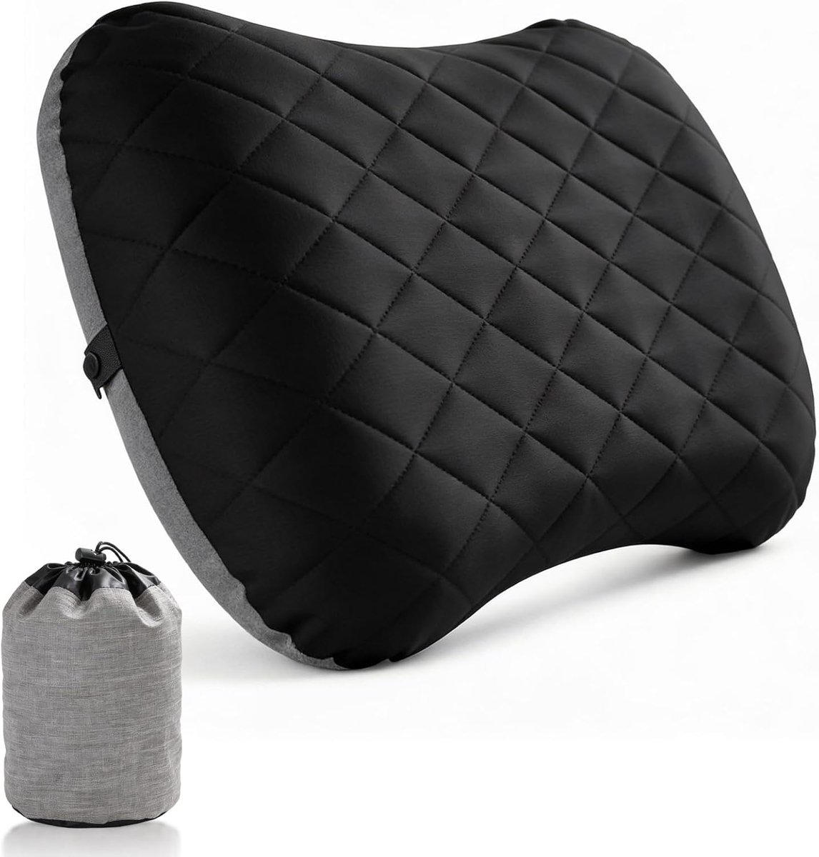 Bobypet - Opblaasbaar kussen, strand- en reiskussen, campingkussen, klein kussen, opblaasbaar nekkussen voor buiten, comfortabel opblaasbaar slaapkussen, reiskussen voor in het vliegtuig, inclusief opberghoes