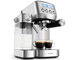 Espressomachine - Koffiezetapparaat Pistonmachine - Thuis Barista Koffie - Automatische Melkopschuimer - 33D x 352B x 205H cm - RVS