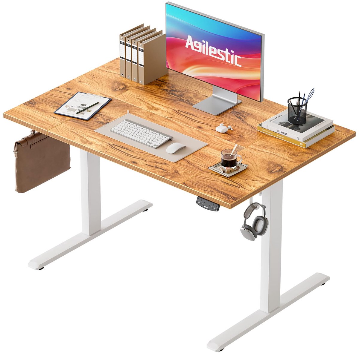 SnelShoppen - Elektrisch in Hoogte Verstelbaar Bureau 120 x 80 cm - Zit-Sta Bureau met Geheugenfunctie - In Hoogte Verstelbare Computertafel - Gamingb