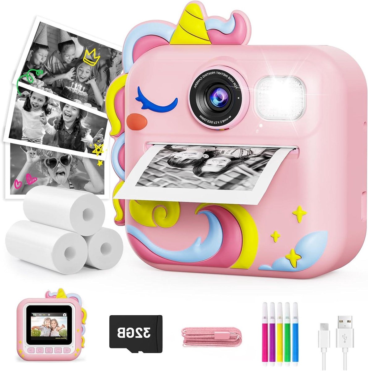 Instant Camera - Directe Camera - Foto's Maken - Breedhoek Lens - N.v.t. - Roze