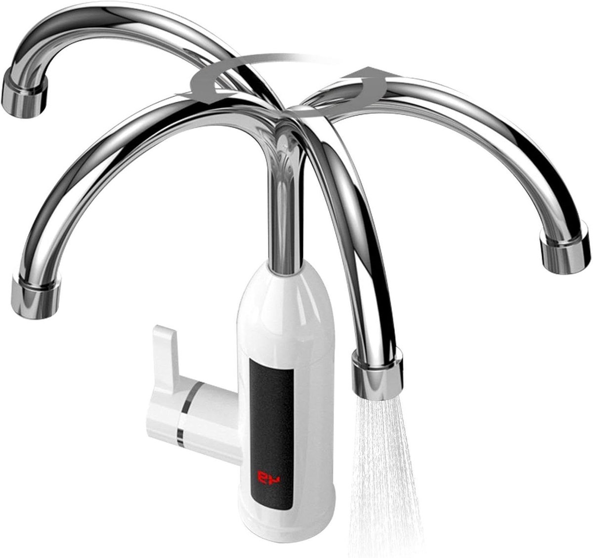 Elektrische Warmwaterkraan - Directe Verwarming Kraan - Snel Warm Water - LED Temperatuur Display