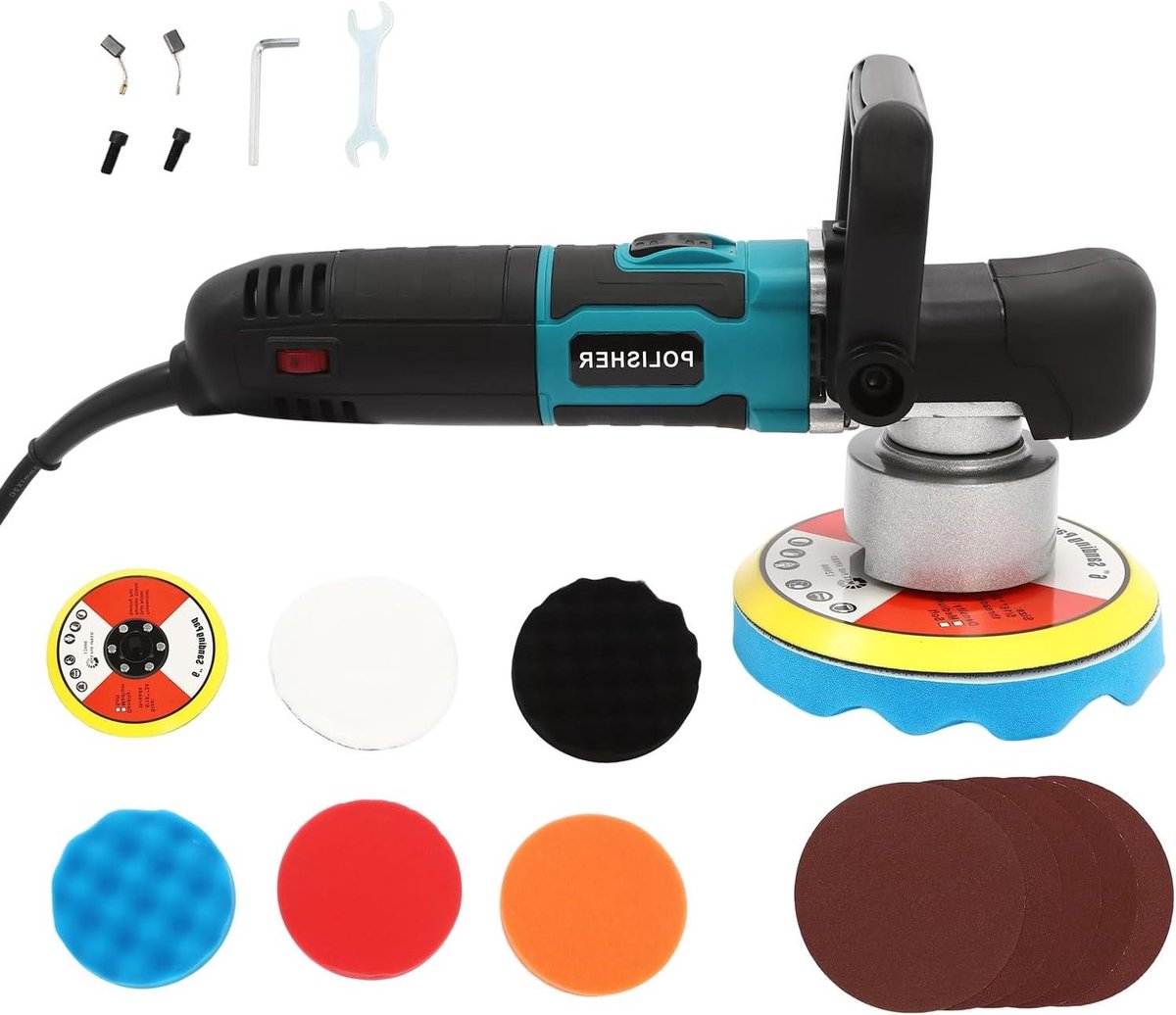 Polijstmachine Auto - Schuurmachine Waxer - Auto Glans Herstellen - 850W Koperen Motor - 15 cm Schijfdiameter - Zwart Blauw