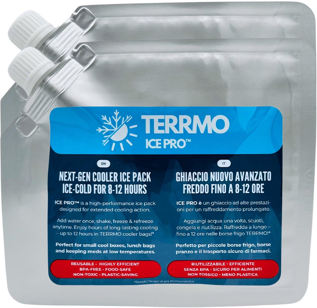 SnelShoppen - TERRMO Ice Pro™ Koelaccu’s voor Koeltas, Koelbox & Lunchbox | Herbruikbare Koelelementen | Langdurige Koeling 8-12u | Klein 350ml & 19x1