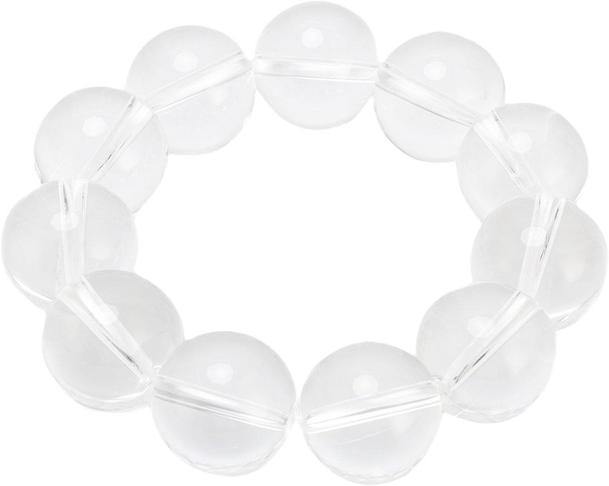 Kristallen Armband - Natuuredelsteen Armband - Meditatie en Yoga - 20 mm Gepolijste Kralen - 136 g - Natuurlijk