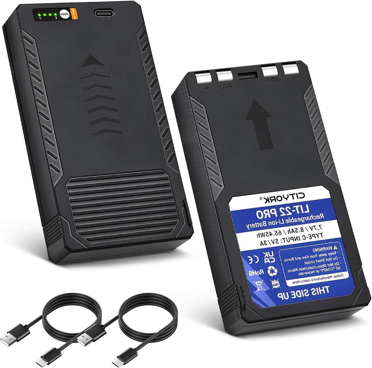 Oplaadbare Batterij - Accu Set - Wildcamera Voeden - Hoge Capaciteit 8800mAh - 2 Stuks - Zwart