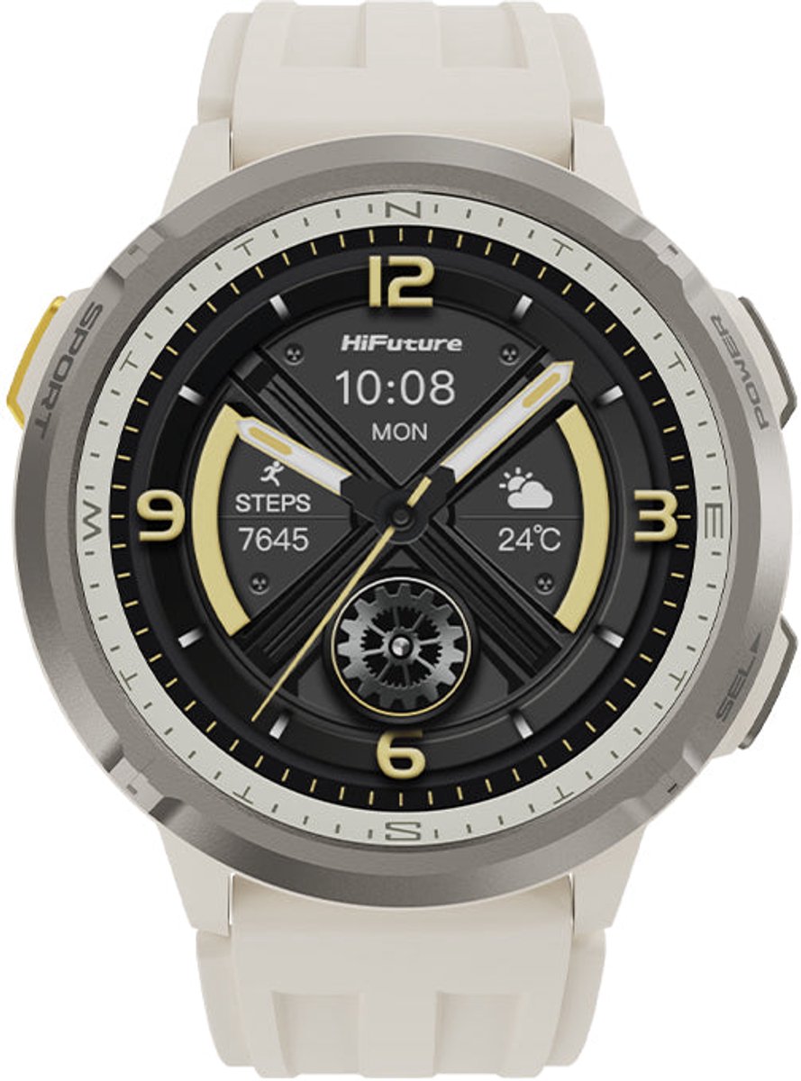 HiFuture MIX 3 Smartwatch - 1,43 inch AMOLED - Bluetooth bellen - Hartslagmeter & SpO2 - 47 mm - Latte