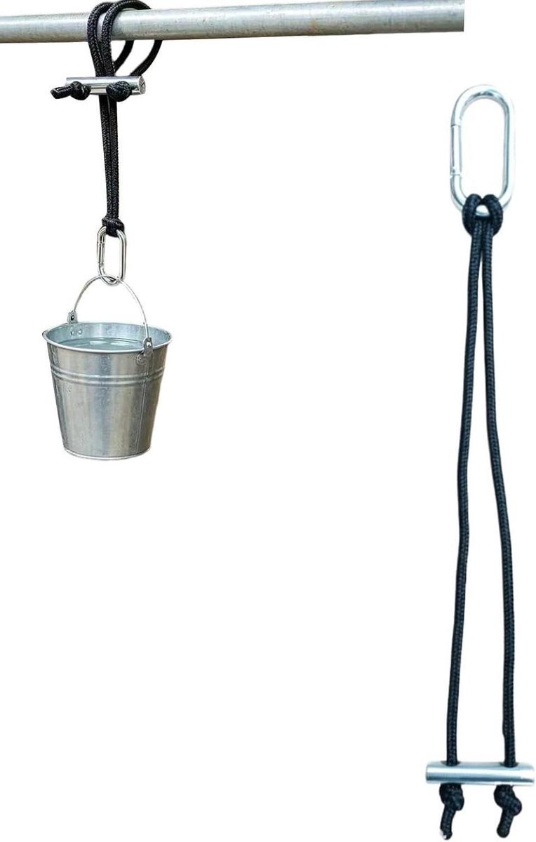 Wateremmer Hanger - Emmer Riem Paard - Stal Organisatie - Kantelveilig Ontwerp - 41 cm - Zwart
