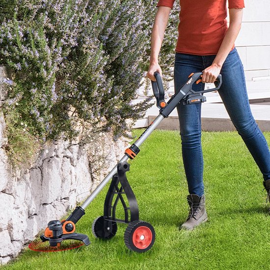 Steunwielen Grastrimmer - Hulpstukmaaier Wiel - Gazon Onderhoud - Driehoekig Stabiliteitsontwerp - 34x35x12cm - Zwart — afbeelding 3